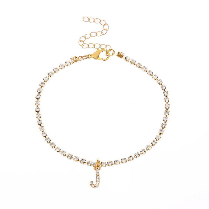 Waterproof anklet with studded initials