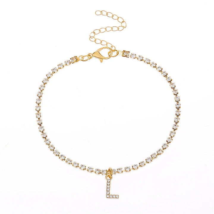 Waterproof anklet with studded initials