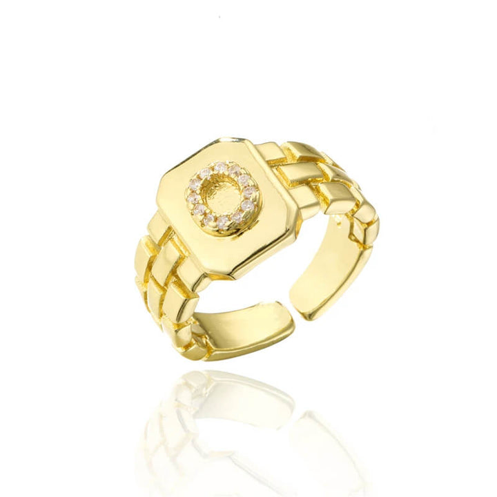 18k Gold Plated Adjustable Letter Ring