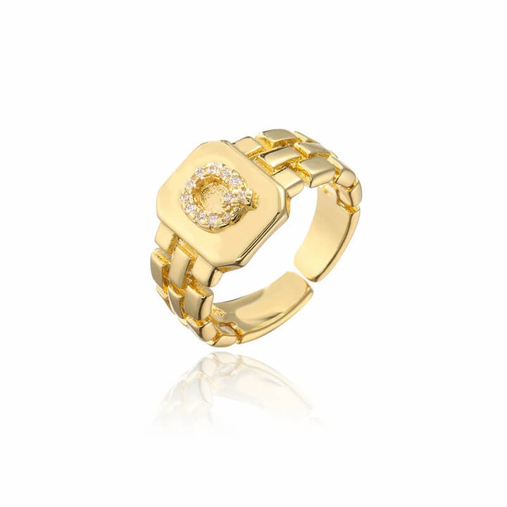 18k Gold Plated Adjustable Letter Ring