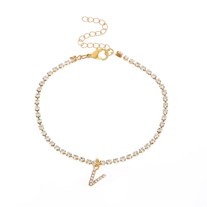 Waterproof anklet with studded initials