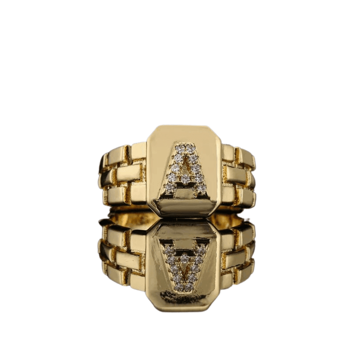 18k Gold Plated Adjustable Letter Ring