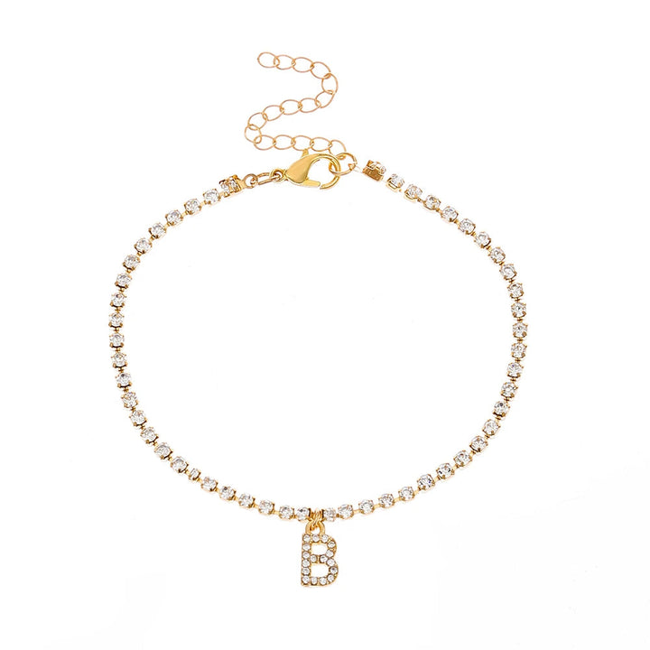 Waterproof anklet with studded initials