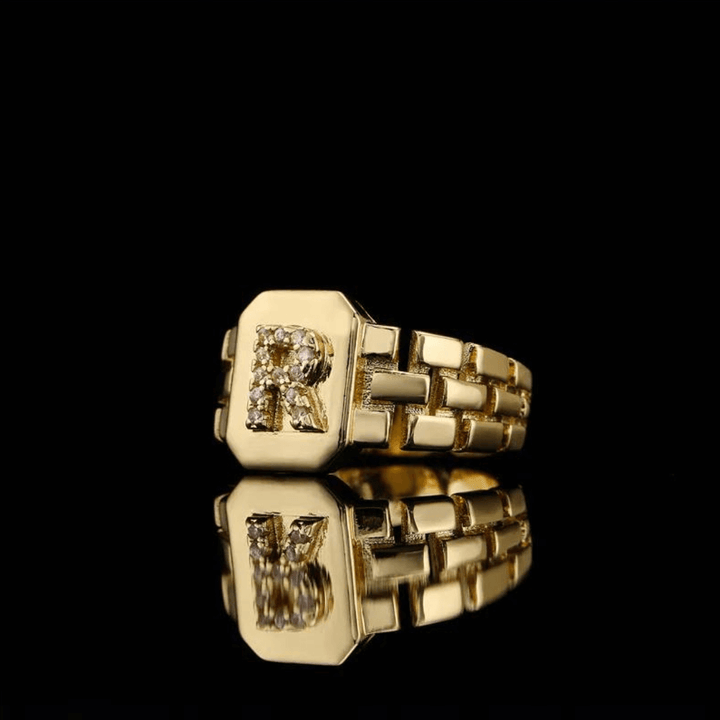 18k Gold Plated Adjustable Letter Ring