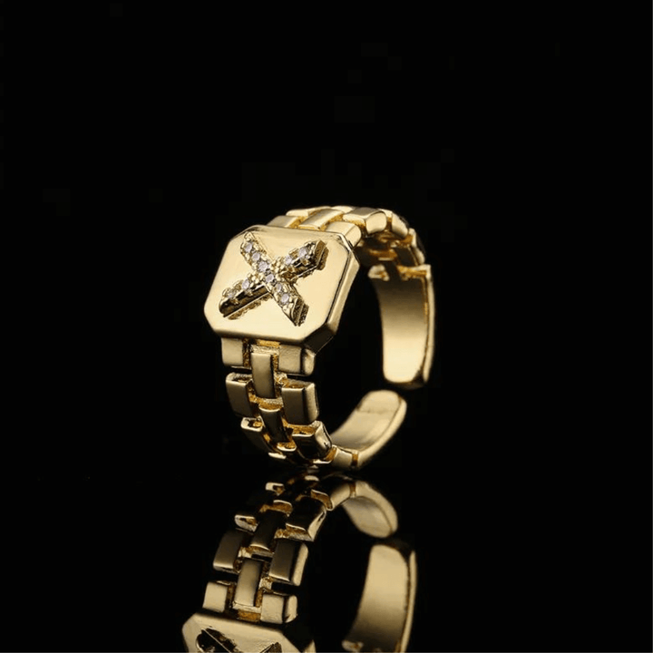 18k Gold Plated Adjustable Letter Ring