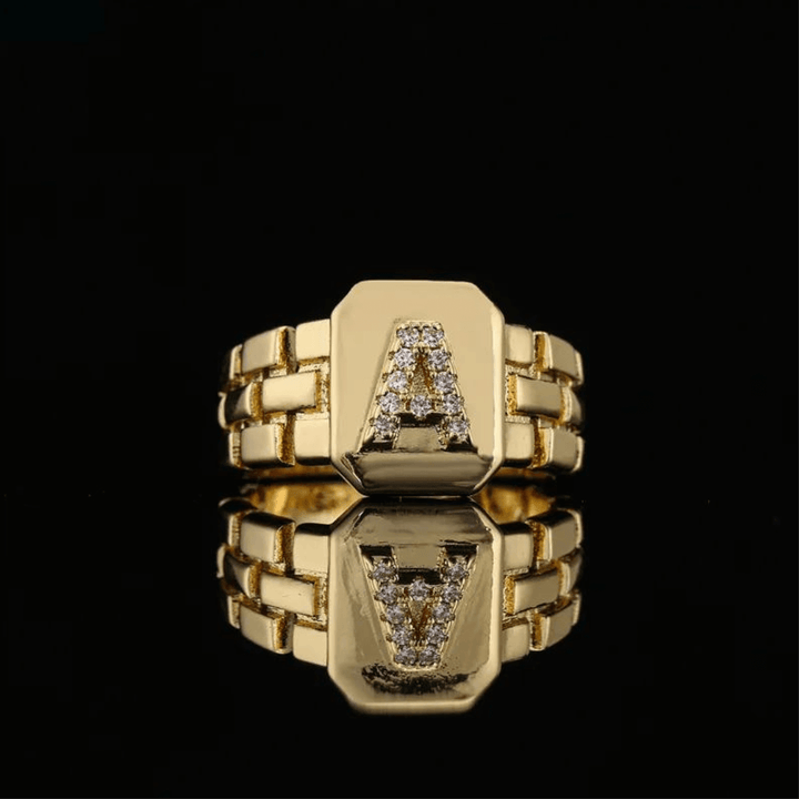 18k Gold Plated Adjustable Letter Ring