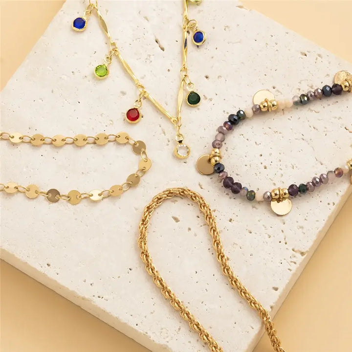 Exclusive Set of 4 18k Gold Plated Necklaces