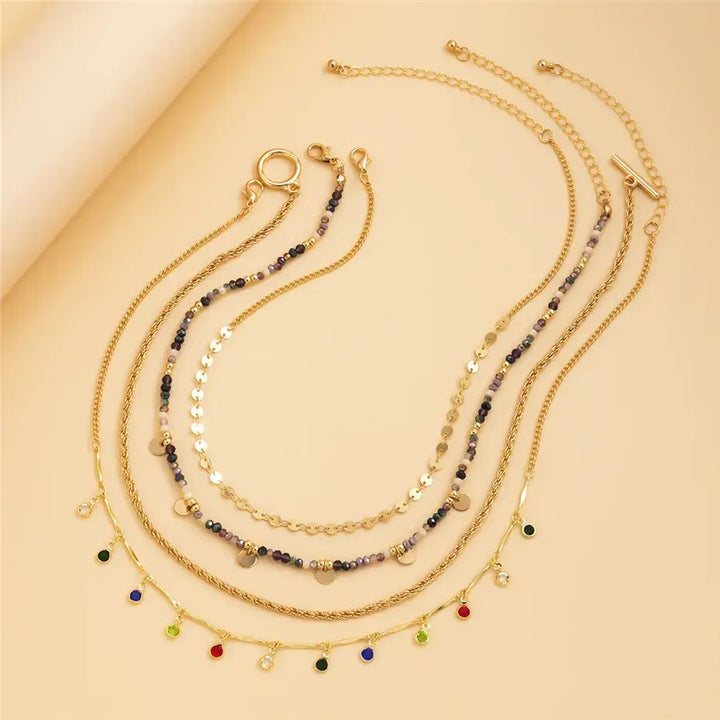 Exclusive Set of 4 18k Gold Plated Necklaces