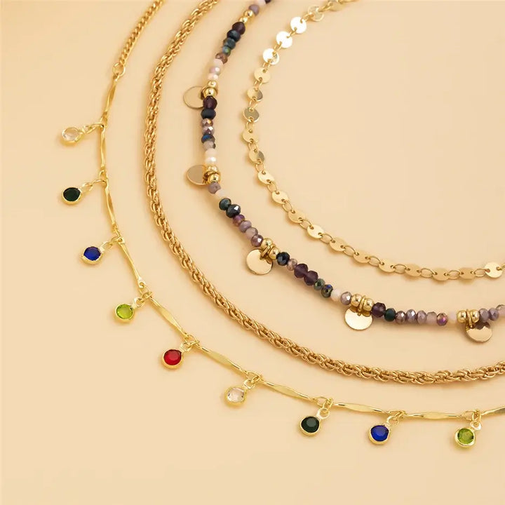 Exclusive Set of 4 18k Gold Plated Necklaces