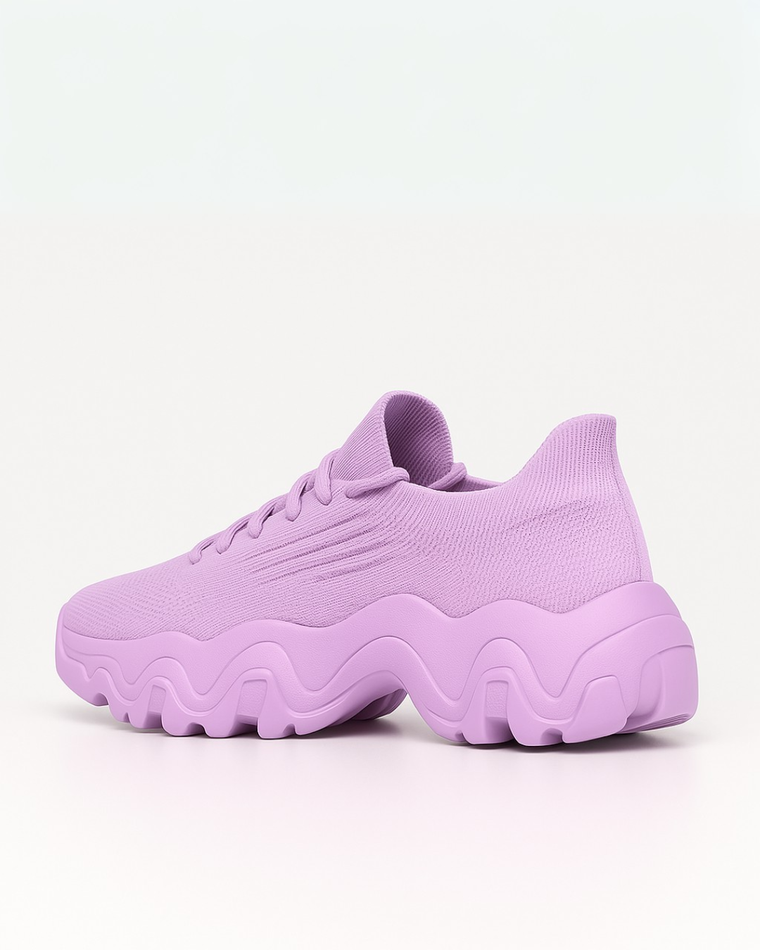 Rear angled view of OrthoEase Luxe Lilac sneaker